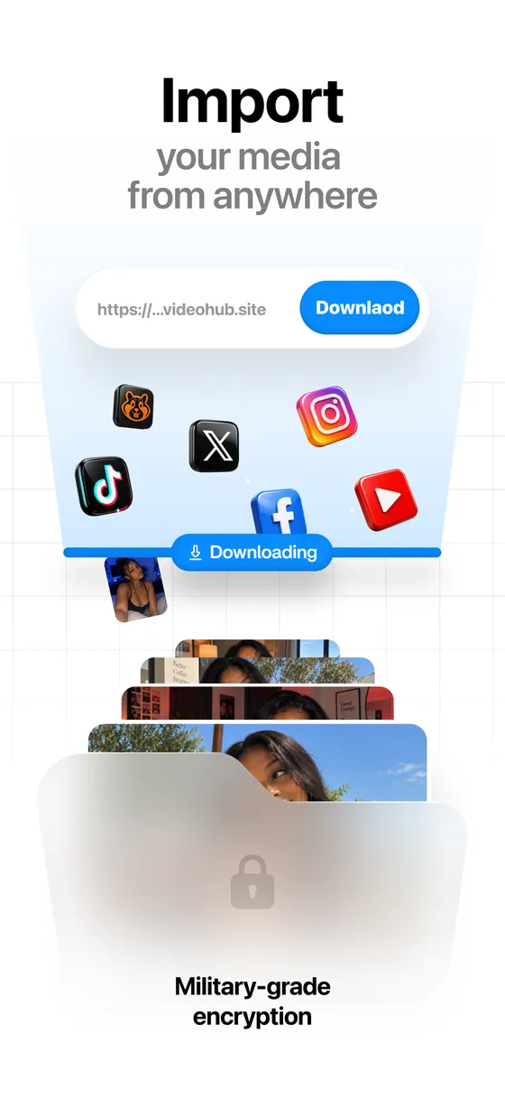 Kryptis screenshot: import your media from anywhere